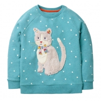 Jumping Meters New Arrival Autumn Winter Sweatshirts For Girls Animals Applique Embroidered Fashion Cotton Children's Hoodies