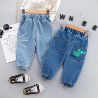 New Hot Baby Boys Girls Jeans Pants Children Trousers Boys Girls Jeans Boys Casual Pants Cartoon Jeans Kids 1 2 3 4  YEARS