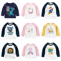 Boys and Girls T-shirt for Cute Cartoon Cotton Long Sleeve Top Spring Kids Clothing Autumn Children Clothes Girls Clothes