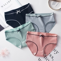 4Pcs/Lot Cotton Underwear Cute Knot Soft Breathable Briefs Young Girl Panties Solid Children Clothes