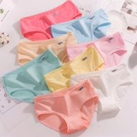 4Pcs/Lot Teenage Panties 10-14Years Underwear Children Cotton Kids Girls Solid Color Sport Colorful