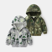 Children Outerwear Boy Hoodies Sweatshirts With Zipper Baby Boy Clothes Printed Dinosaurs Kids Clothes Outfit Shirt For School