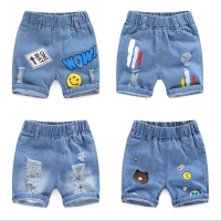 Baby Boy Shorts Jeans 2021 Summer Boys Printing Denim Cotton Casual Kids Short Pants For Children Trousers 2-8Years Clothing