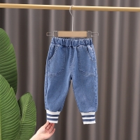 2022 New Girls Kids Autumn Spring Clothes Boys Trousers Children Denim Pants Baby Jeans Toddlers Black Blue Long Jeans 0-5 Years