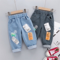 New Hot Baby Boys Girls Jeans Pants Children Trousers Boys Girls Jeans Boys Casual Pants Cartoon Jeans For Kids 1 2 3 4 YEARS