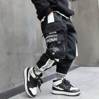 teenage boys pants 3-10 years old cotton Korean casual loose pants children spring and autumn trousers  large pockets