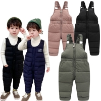 Winter Children Warm Overalls Autumn Girls Boys Thick Pants Baby Girl Jumpsuit For 1-5 years High Quality Kids Ski Down Overalls