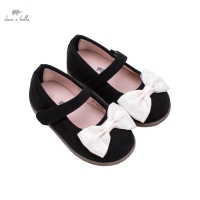 DBS19099 Dave Bella autumn baby girl bow solid leather shoes children girls brand shoes