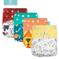 Genuine! Happy Flute OS suede cloth pocket baby cloth diaper with two pockets and double snap