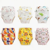 4pc/Lot  Baby Cotton Training Pants Panties Waterproof Cloth Diapers Reusable Toolder Nappies Diaper Baby Underwear