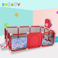 IMBABY Playpen For Children Infant Fence Safety Barriers Children's Ball Pool Baby Playground Gym with Basketball Football Field