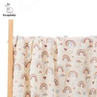 Kangobaby70% Bamboo+ 30% Cotton Baby Swaddle Wraps Cotton Baby Muslin Swaddle Blankets Newborn Big Diaper Bamboo Muslin Quilt