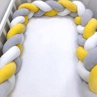 1M/2M/3M/4M Baby Bumper Crib Cot Protector Infant Baby Bedding Set For Baby Boy Girl Braid Knot Pillow Cushion Room Decor