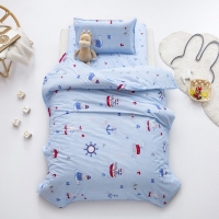 3 Pcs 100% Cotton Duvet Cover Pillow Case Bed Sheet Children's Bedding Set Baby Bedding Set for Newborns Cartoon Duvet Covers