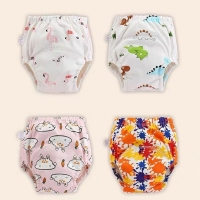 25pc/Lot  Waterproof Cloth Diapers Reusable Toolder Nappies Baby Underwear Cotton Training Pants Panties