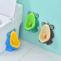 0-6 Years Old Baby Boy Frog Pee Trainers Urinal Potty Bathroom Hook Kids Pot Portable Training Toilet With Windmill Wall-Mounted