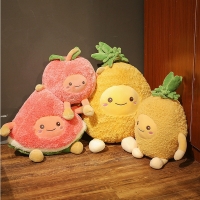 Kawaii Fuzzy Watermelon Cherry Pineapple Fruits Soft Plush Cute Toys Stuffed Dolls Pillow for baby kids children girl gifts