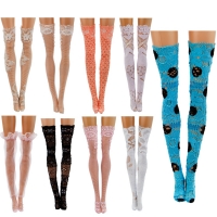Fashion 5 Pair/Set Handmade Lace Stockings Long Sock Legging Casual Wear Accessories Dress Clothes for Barbie Doll Baby DIY Toy
