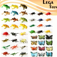 12PCS Lifelike Assorted Realistic Plastic Insects Including Beetle,Frogs ,Butterfly Character Action Figures Model Toys