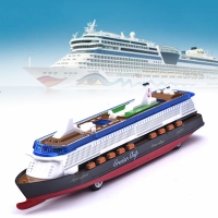 Diecast Star Cruise Boat 1:32 Luxury Ship Model Collection Pull Back Vehicle with Sound&Light Hobby Toy Gift for Kids Children