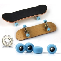 1 Set Wood Professional Fingerboard Toys Mini Finger Skateboard PU Non-slip Frosted Mat Finger Skateboarding Toy for Children