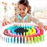 120pcs/set Kids Wooden Toy 12 Color Domino Game Building Blocks Interactive Game Baby Learning Educational Toys for Children Boy