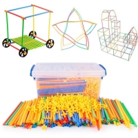 100-700pcs Plastic 4D Straw Building Blocks Joint Funny Development Toys Geometric Shape Block For baby education Playing Toys