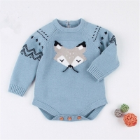 6~12months cotton knitted blue fox baby Sweater o neck long sleeves boy Sweater knitting inner clothes long sleeve sweater