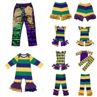 Mardi Gras holiday Mardi Gras Colors  purple, green and gold baby girls clothes leggings