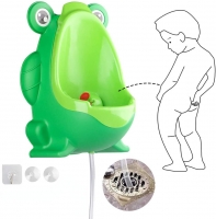 Wall-Mounted Baby Boy Frog Potty Urinal Trainer - Cartoon Design for Age 0-6 #ds