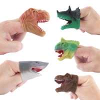 1Pcs Mini soft animal hand puppet Children Tyrannosaurus/ shark model finger puppet Animal head gloves funny toy gifts for kids