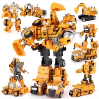 Transformation Robot Car Metal Alloy Engineering Construction Vehicle Truck Model Excavator Toys 2 in 1  Kid  Crane Gifts