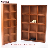1/6 Scale Scene Dolls Furniture Accessories Ten-division Bookcase Combination can Townhouse Twelve Grid Vertical Model Wooden