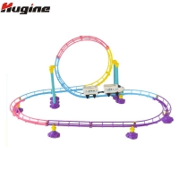 Rail Car Children's Toy Electric Track Racing Hand Crank Toy Train Light Assemble Track Driving Simulation Subway Children Toy