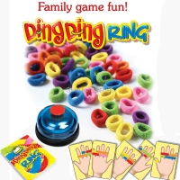 Funny Challenge Ring Ding Toy Family Party  Games Great Practical Gadgets For 2-6 players with 24 picture cards 60 Hair  1 Bell