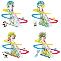 Climbing Stairs Track Toys Cartoon Penguin Dinosaur Dog Duck For Children Electronic Music Kids Funny Boys Girls Birthday Gift