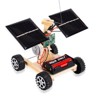 DIY Mini Solar Wireless Remote Control Car Toy Science Educational Toy Assembly RC Toys Wooden Car Vehicle Model For Kids