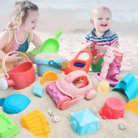 Summer Silicone Soft Baby Beach Toys Children Bucket Tool Rake Hourglass Outdoor Play Sand Tool Set Kids Baby Bath Toy Gifts