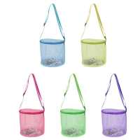 Colorful Storage Mesh Bag for Beach Toy Collection Outdoor Sand Play Toy Bath Shoulder Bag Kids Girls Beach Accessories