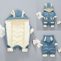 2022 Brand Baby Winter Snowsuit Plus Velvet Thick Baby Boys Jumpsuit 0-3 Years Newborn Romper Girl clothes Overalls Toddler Coat