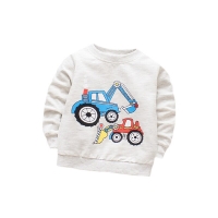Cotton T-shirt With Long Sleeves Cartoon T-shirts For Boys O-neck Top Baby Girls First Birthday Outfit Children's Clothes Tees
