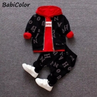Baby boys clothes sets spring autumn newborn fashion cotton coats+tops+pants 3pcs tracksuits for bebe boys toddler casual sets