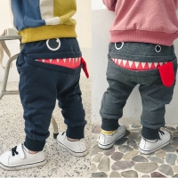 Casual Baby Children Pants Toddler Boys Cute Big Mouth Monster Trousers Costumes Long Cototn Infant Cartoon Pants