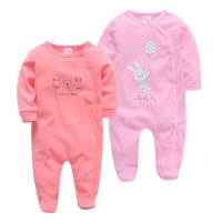 TUONXYE 2ps/Set Baby Girl Cute Rabbit Fox Pajamas For Girls Baby Onesies Newborn Footed Pijama Infantil Infant Cotton Jumpsuit