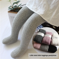 2022 Spring Knitted Baby Pantyhose For Girls Twist Children Bottom Toddler Kid Girl Ribbed Stockings