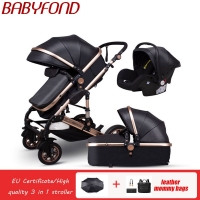 Babyfond 3 In 1 Baby Strollers And Sleeping Basket Newborn 2 In 1 Baby Stroller Europe Baby Pram One Parcel With Car Seat