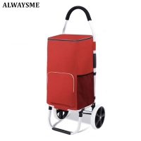 ALWAYSME Portable and Foldable Shopping Cart With Bag For Shopping ,Camping,20CM Wheels