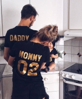 Family Matching Clothes  Family Look Cotton T-shirt DADDY MOMMY KID BABY Funny Letter Print Number Tops Tees Summer