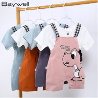 Baywell Dinosaur Printing Jumpsuit for Kids Baby Boys Children's Overalls Strap Shorts Set Summer Infant Boy Suspender Romper