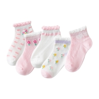 5 Pairs/Lot Children Cotton Socks Boy Girl Baby Cute Cartoon Breathable Mesh For 1-12 Years Teens Summer Fashion Kids Socks